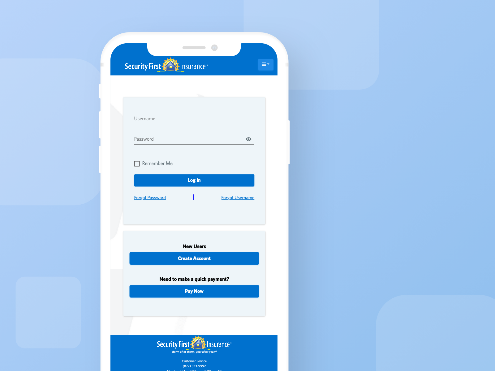 the customer portal in mobile mockups