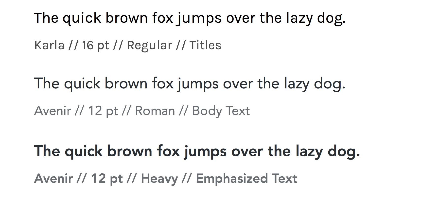 Typography used for Speedy